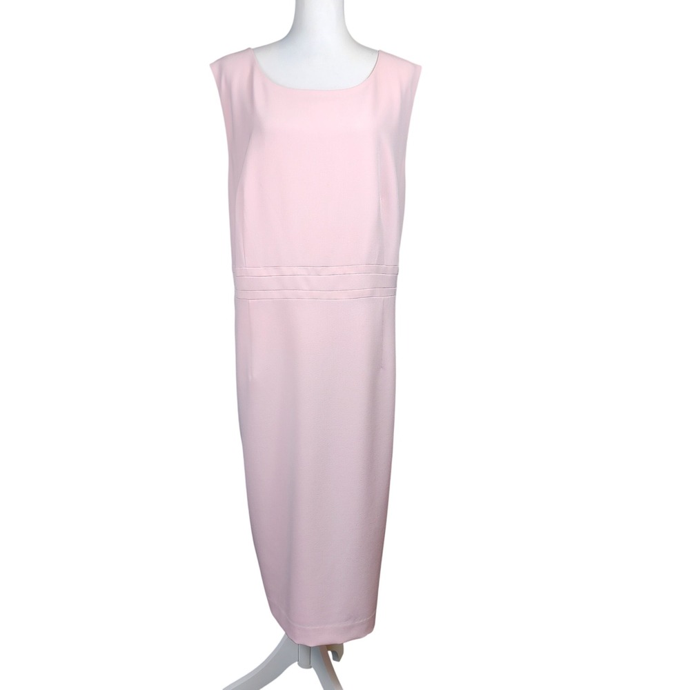 Kasper Sheath Dress Womens 22W Pink Pastel Stretch Business Office Wedding Guest